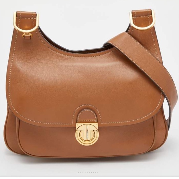 Tory Burch Handbags - Tory Burch DROPS Friday James Saddle Shoulder Bag Light Brown Miller T Logo Side